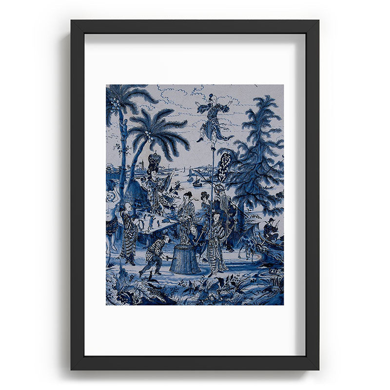 17th Century Delftware Chinoiserie Framed Art Print