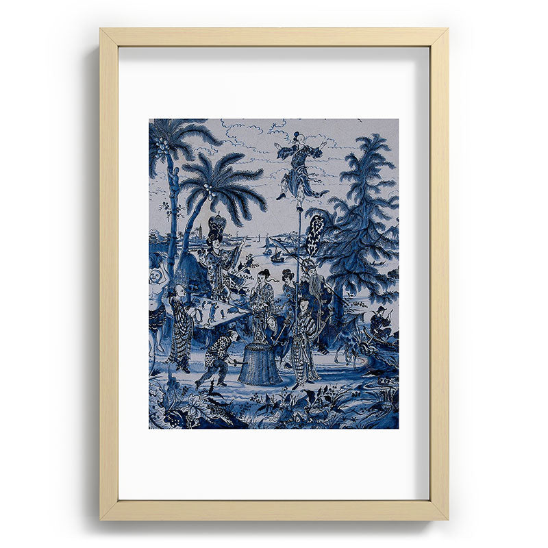 17th Century Delftware Chinoiserie Framed Art Print