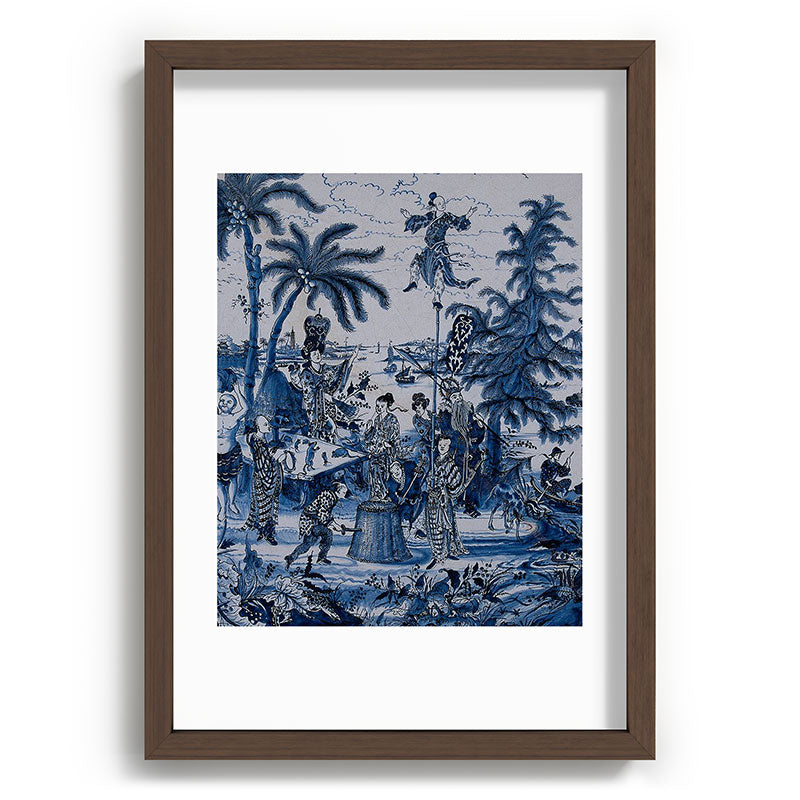 17th Century Delftware Chinoiserie Framed Art Print