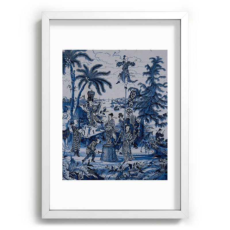 17th Century Delftware Chinoiserie Framed Art Print
