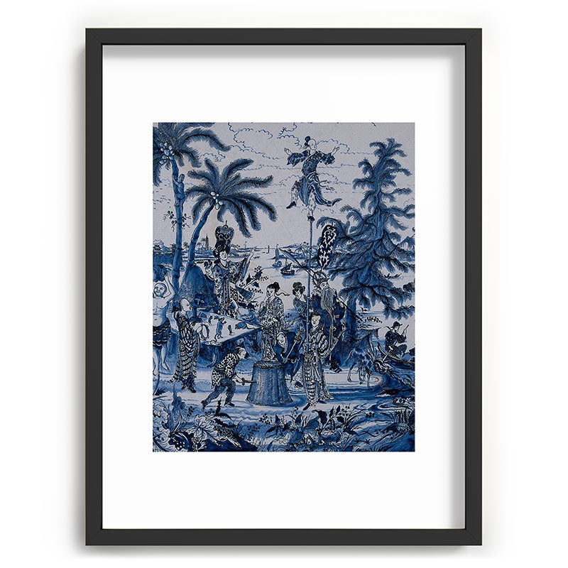 17th Century Delftware Chinoiserie Framed Art Print