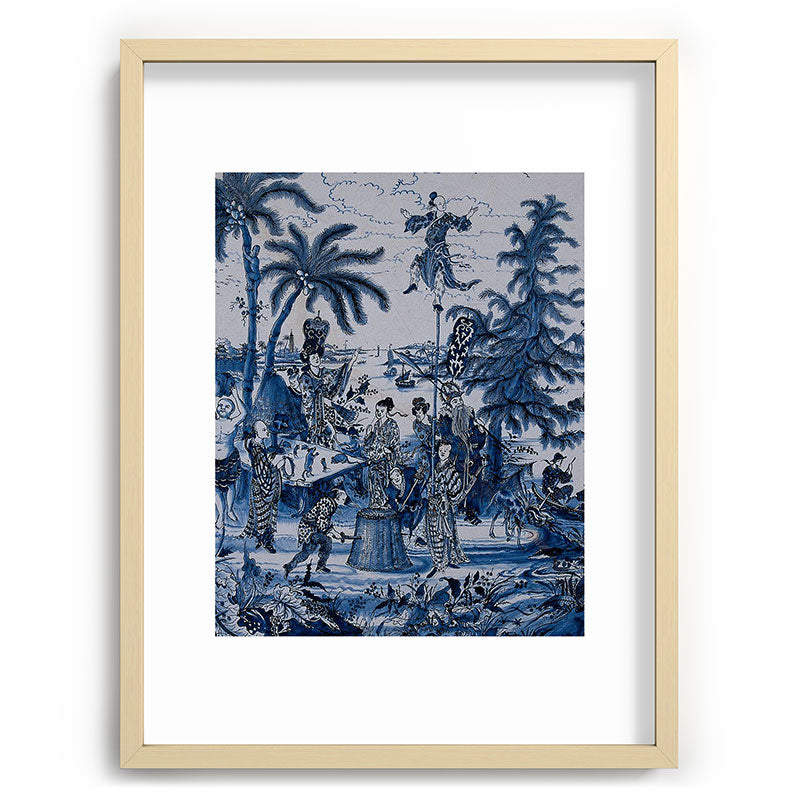 17th Century Delftware Chinoiserie Framed Art Print