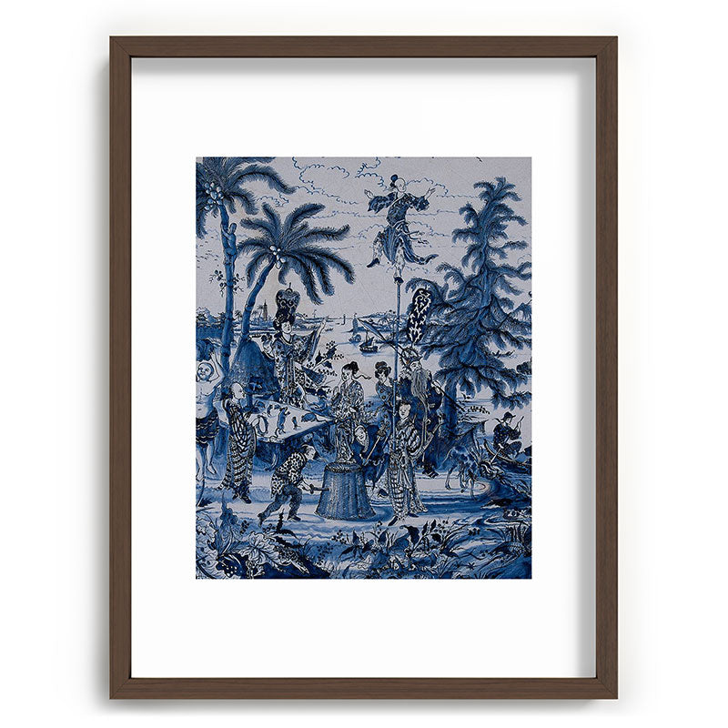 17th Century Delftware Chinoiserie Framed Art Print