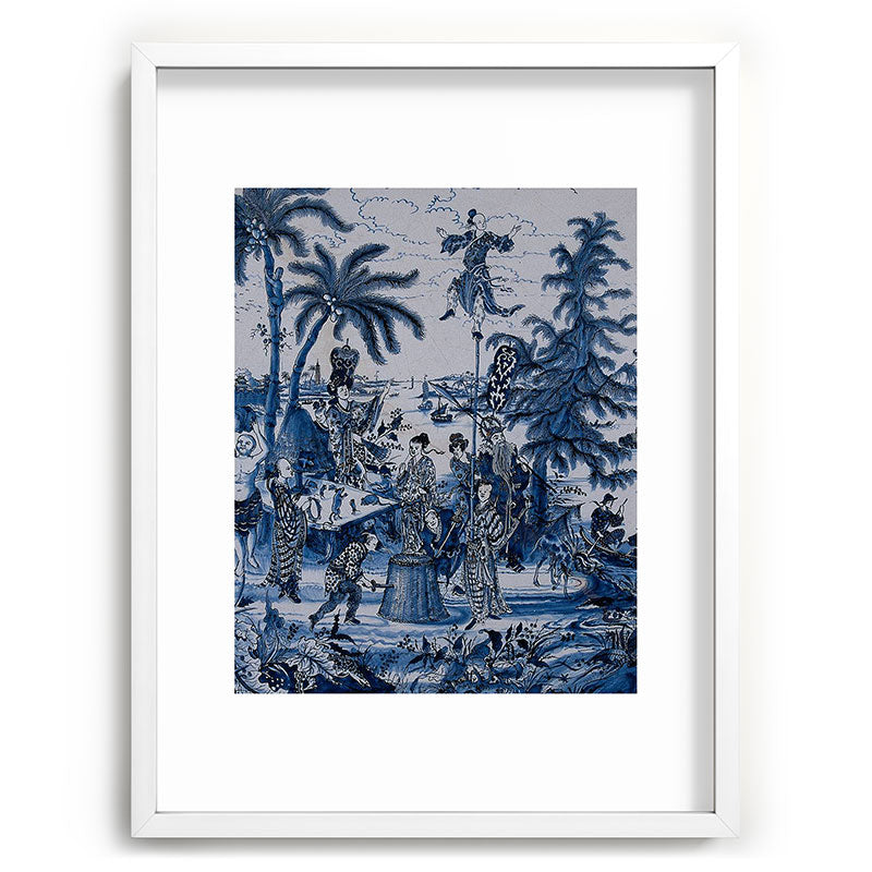 17th Century Delftware Chinoiserie Framed Art Print