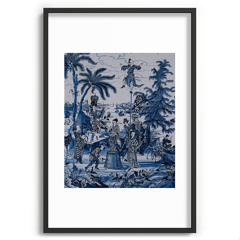 17th Century Delftware Chinoiserie Framed Art Print