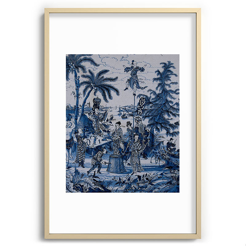 17th Century Delftware Chinoiserie Framed Art Print