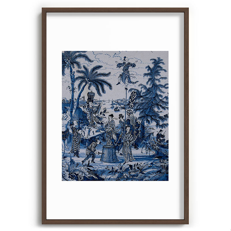 17th Century Delftware Chinoiserie Framed Art Print
