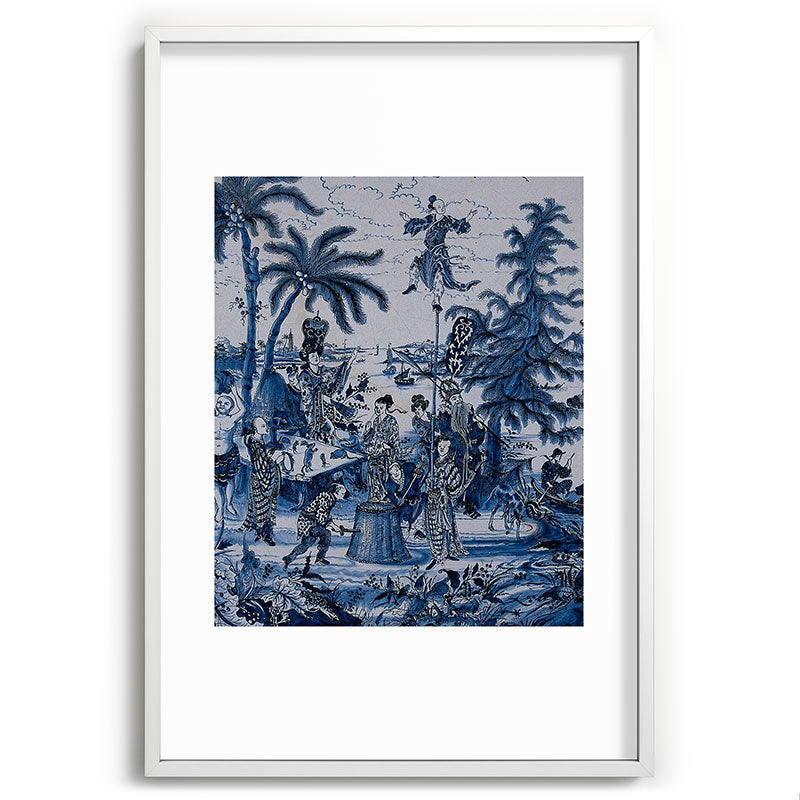 17th Century Delftware Chinoiserie Framed Art Print