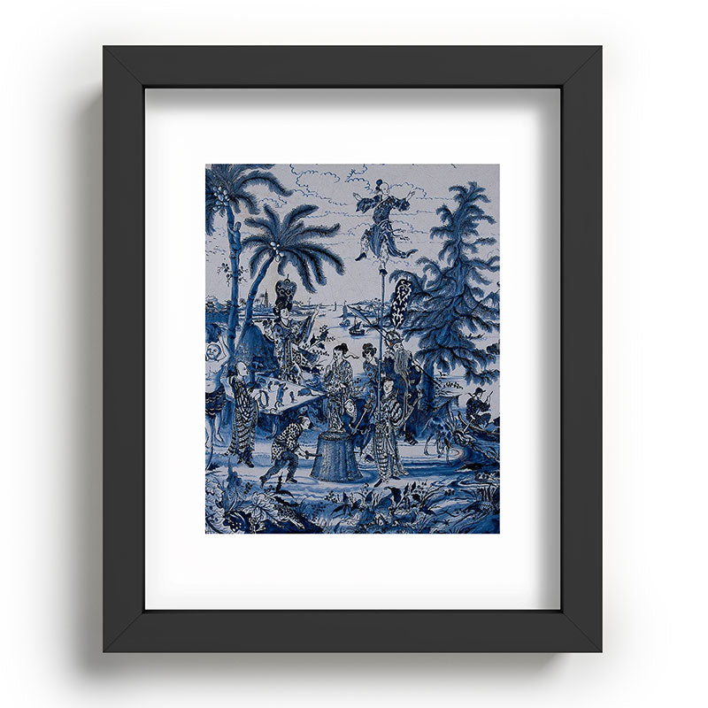 17th Century Delftware Chinoiserie Framed Art Print