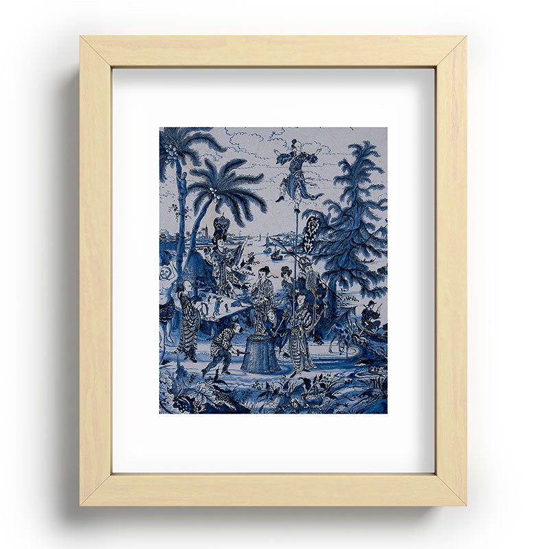 17th Century Delftware Chinoiserie Framed Art Print