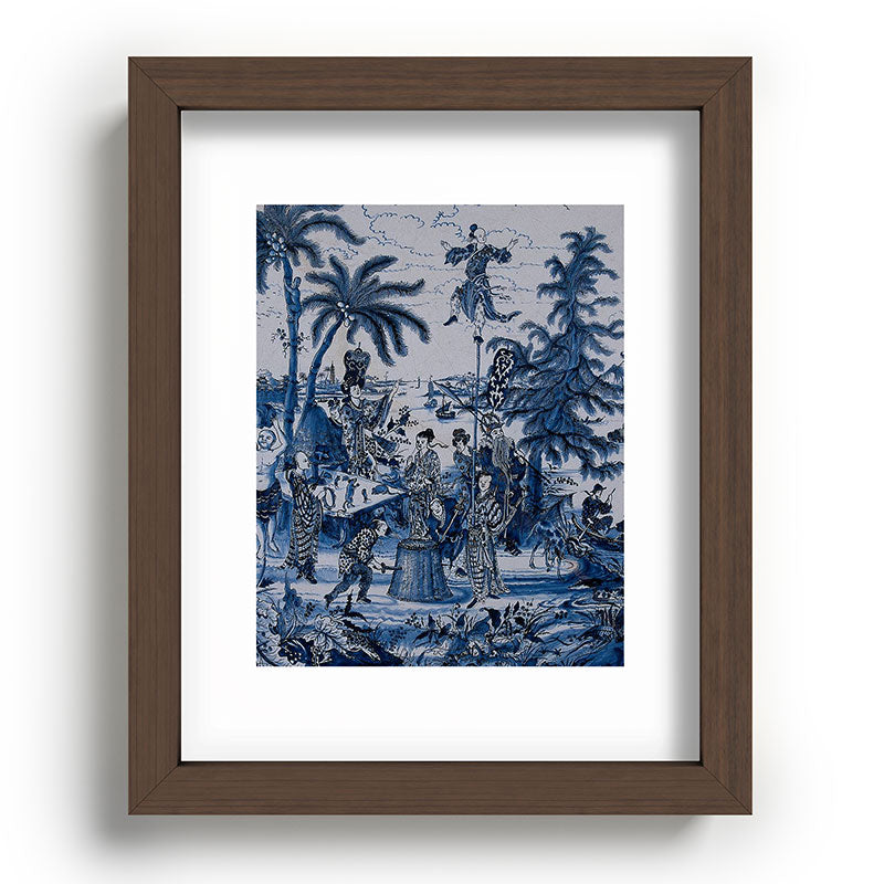 17th Century Delftware Chinoiserie Framed Art Print