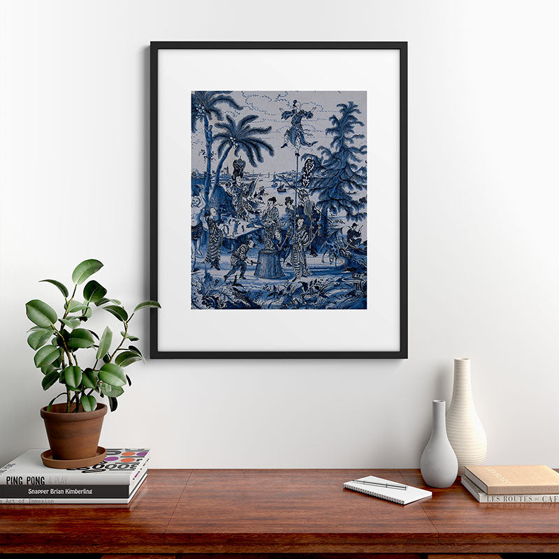 17th Century Delftware Chinoiserie Framed Art Print