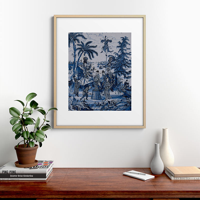 17th Century Delftware Chinoiserie Framed Art Print