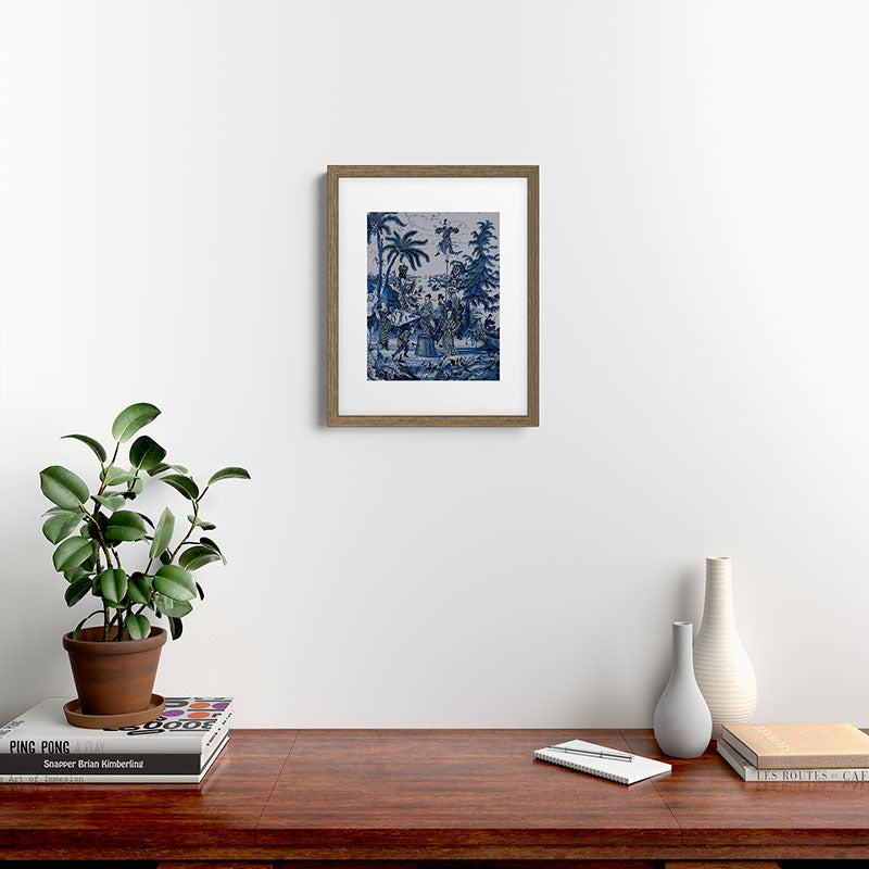 17th Century Delftware Chinoiserie Framed Art Print