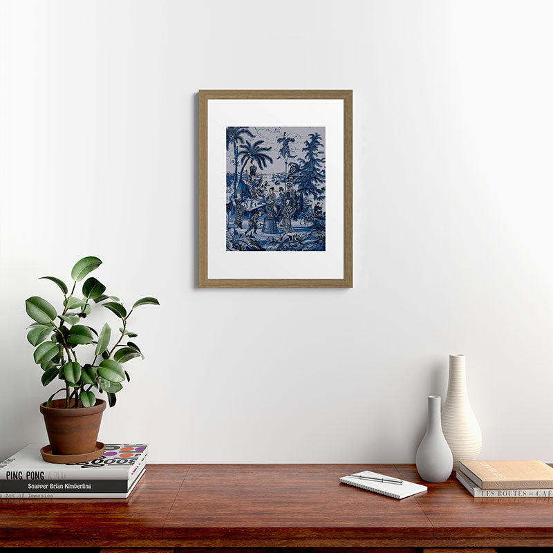 17th Century Delftware Chinoiserie Framed Art Print
