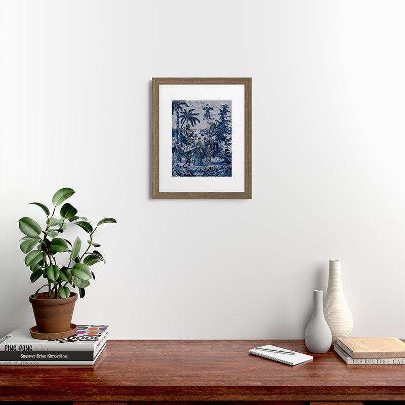17th Century Delftware Chinoiserie Framed Art Print