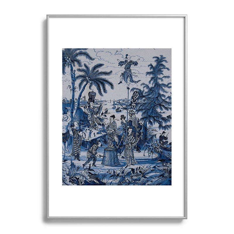 17th Century Delftware Chinoiserie Framed Art Print
