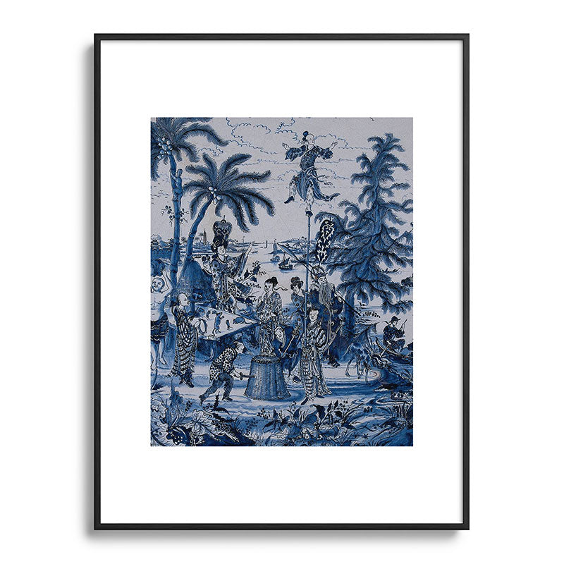 17th Century Delftware Chinoiserie Framed Art Print