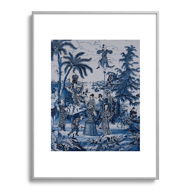 17th Century Delftware Chinoiserie Framed Art Print