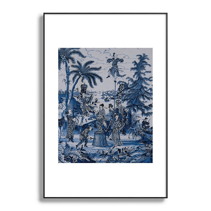 17th Century Delftware Chinoiserie Framed Art Print