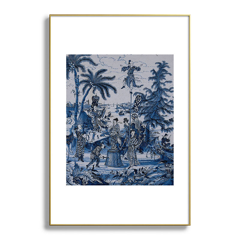 17th Century Delftware Chinoiserie Framed Art Print