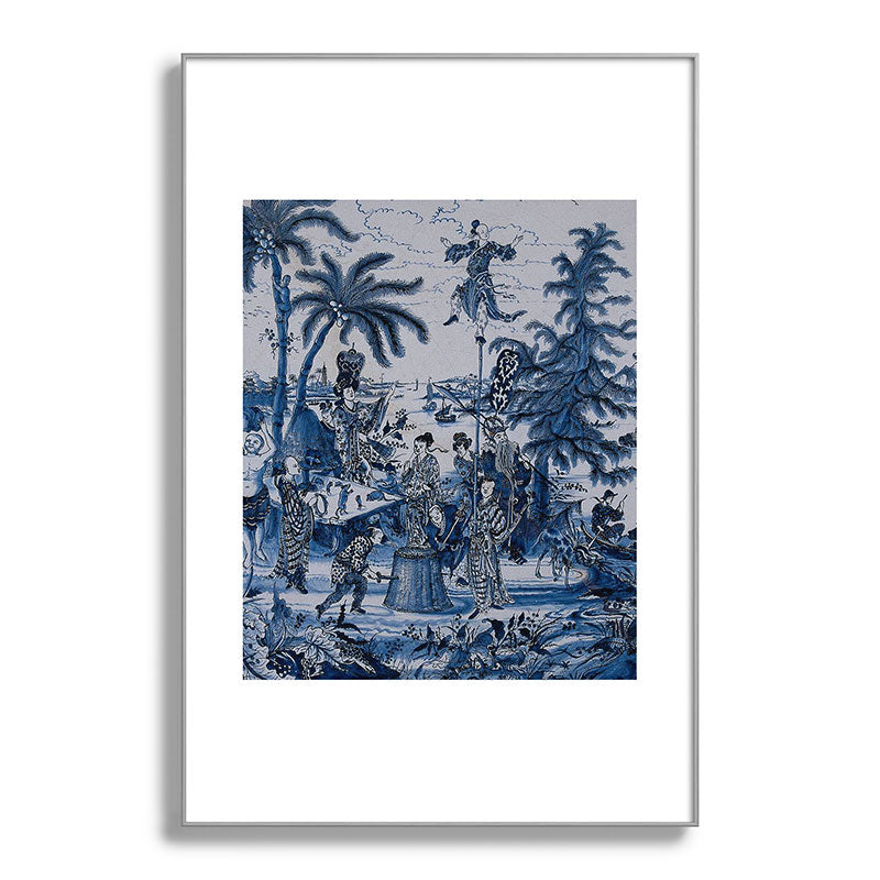 17th Century Delftware Chinoiserie Framed Art Print