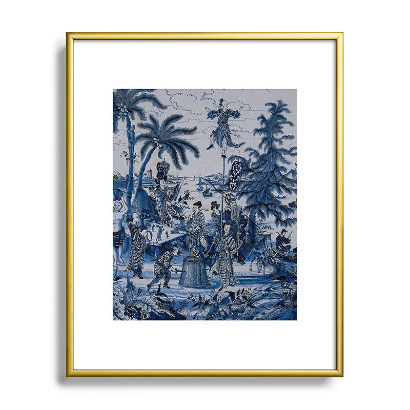 17th Century Delftware Chinoiserie Framed Art Print