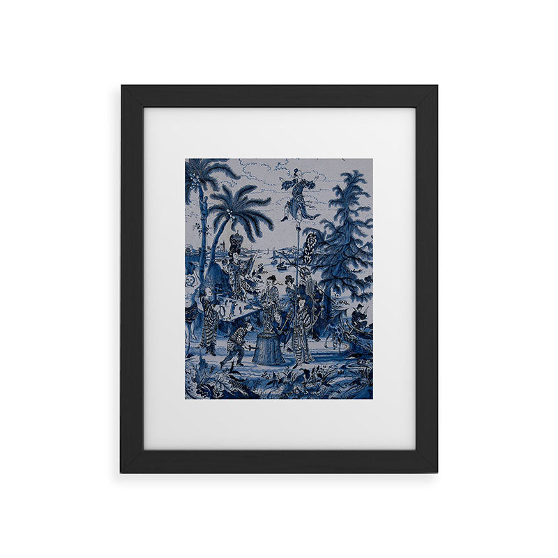 17th Century Delftware Chinoiserie Framed Art Print