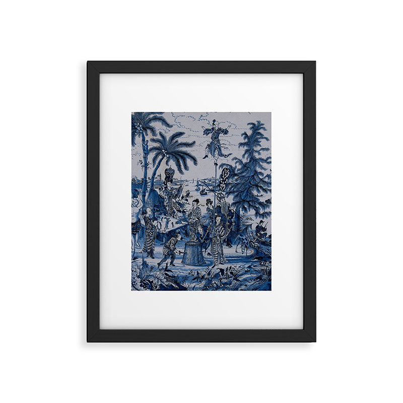 17th Century Delftware Chinoiserie Framed Art Print
