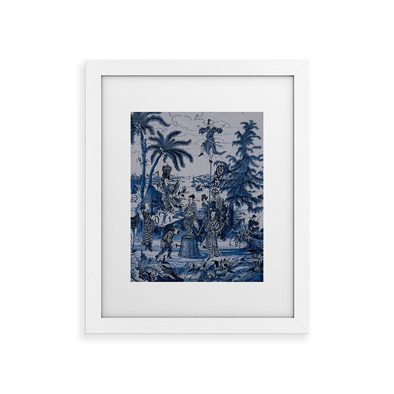 17th Century Delftware Chinoiserie Framed Art Print