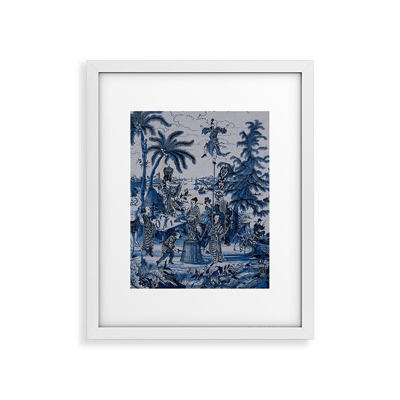 17th Century Delftware Chinoiserie Framed Art Print
