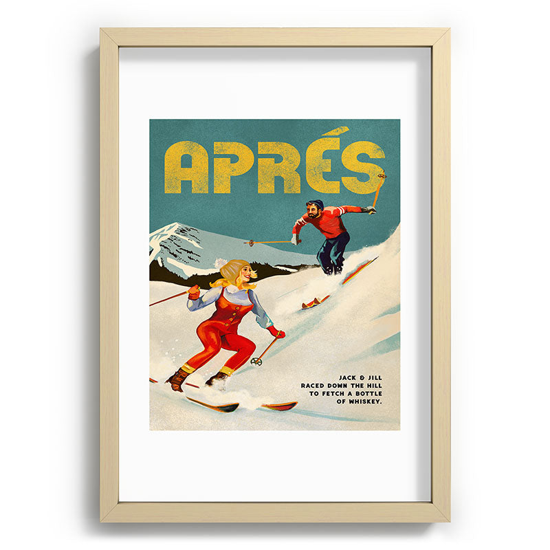 "Apres" Retro Pinup Ski Art Framed Art Print