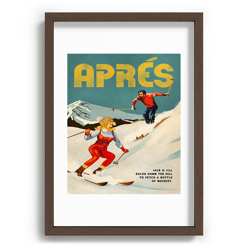 "Apres" Retro Pinup Ski Art Framed Art Print