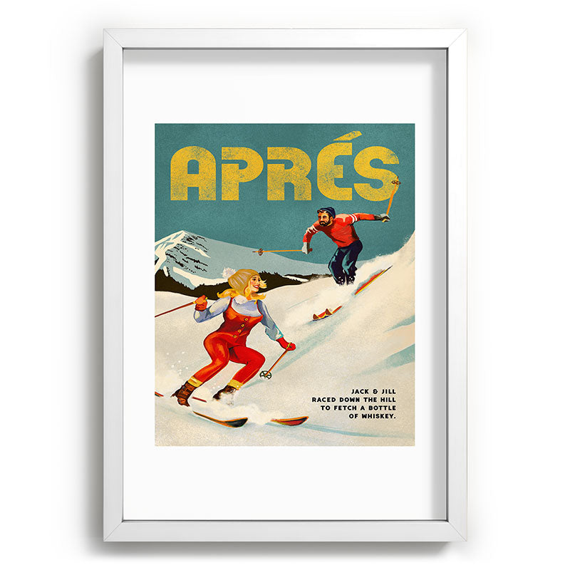 "Apres" Retro Pinup Ski Art Framed Art Print
