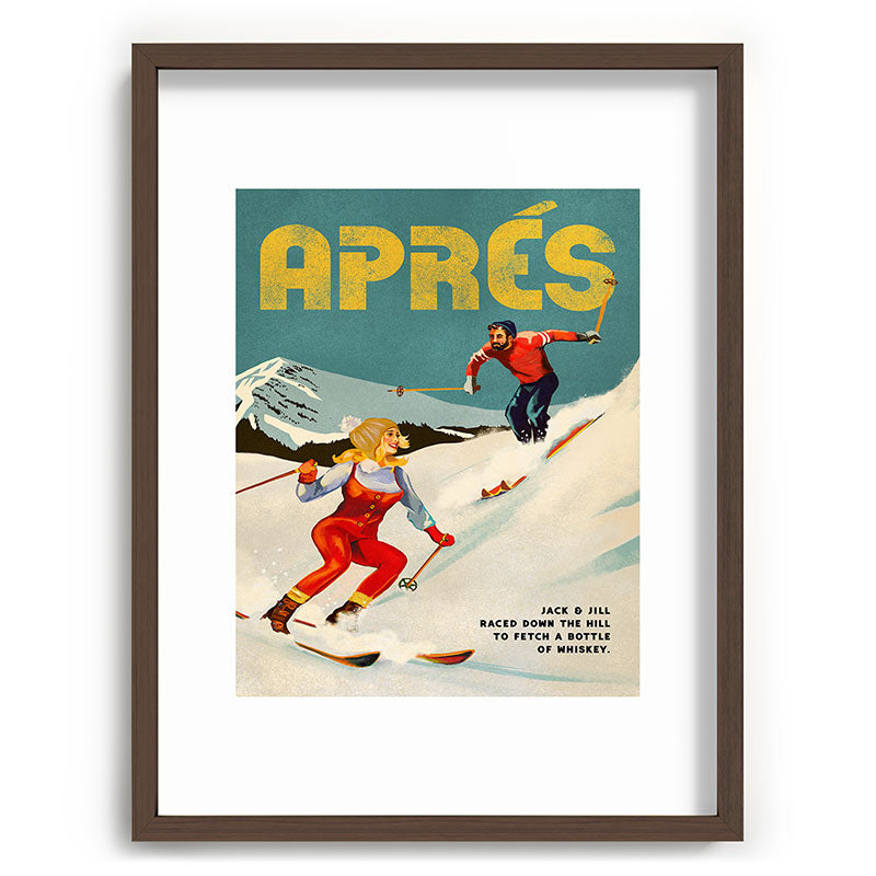 "Apres" Retro Pinup Ski Art Framed Art Print