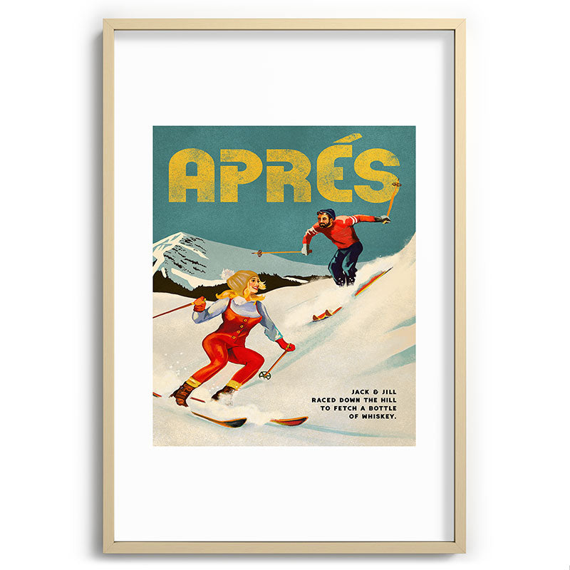 "Apres" Retro Pinup Ski Art Framed Art Print