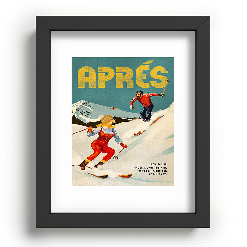 "Apres" Retro Pinup Ski Art Framed Art Print