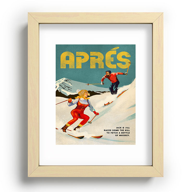 "Apres" Retro Pinup Ski Art Framed Art Print