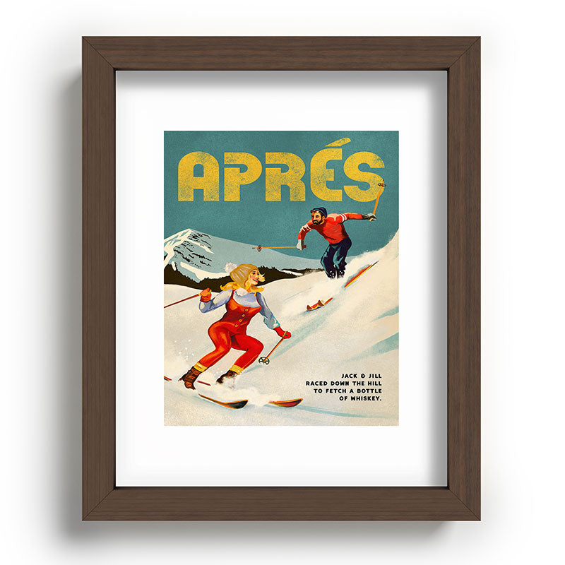"Apres" Retro Pinup Ski Art Framed Art Print