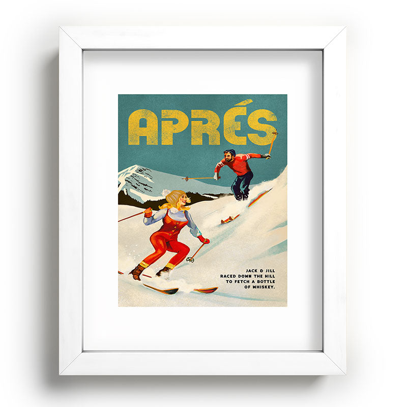 "Apres" Retro Pinup Ski Art Framed Art Print