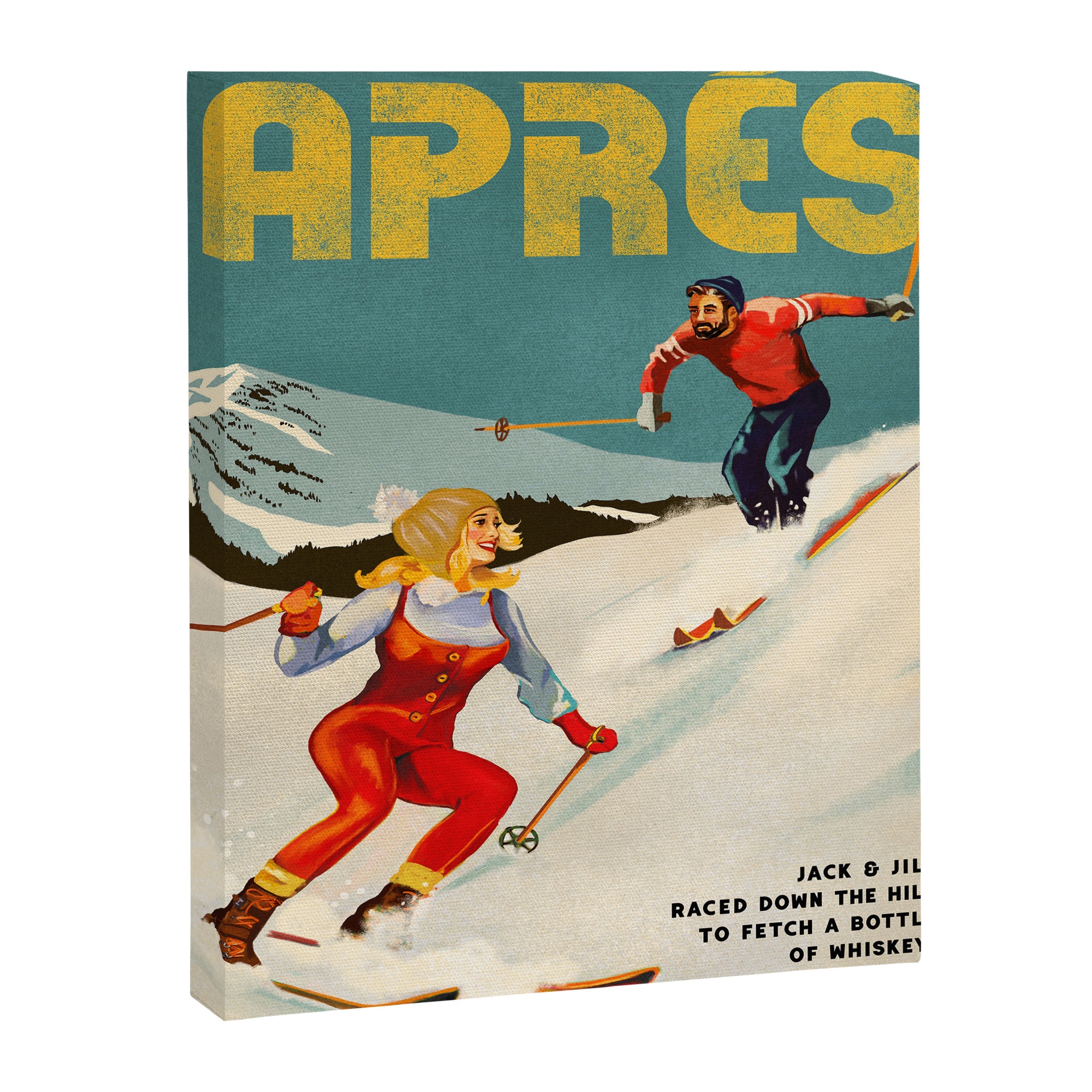"Apres" Retro Pinup Ski Art Canvas Print