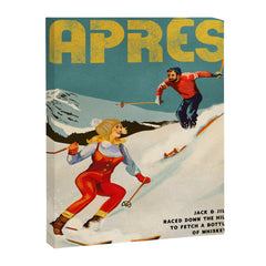 "Apres" Retro Pinup Ski Art Canvas Print