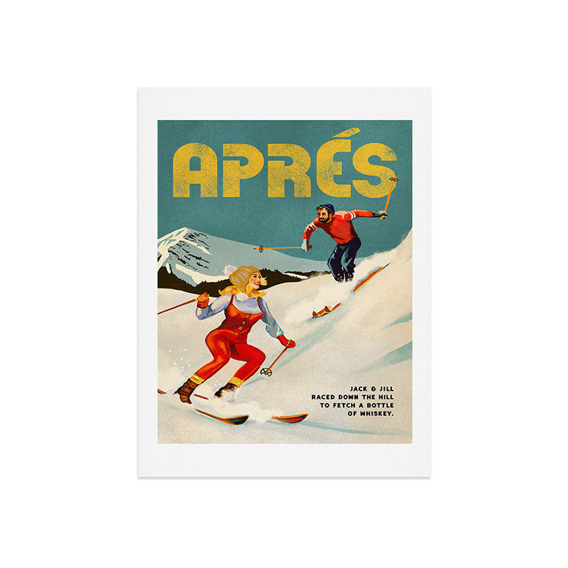 "Apres" Retro Pinup Ski Art Art Print