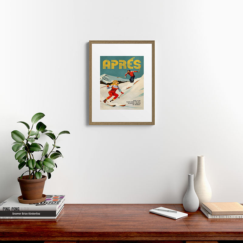 "Apres" Retro Pinup Ski Art Framed Art Print