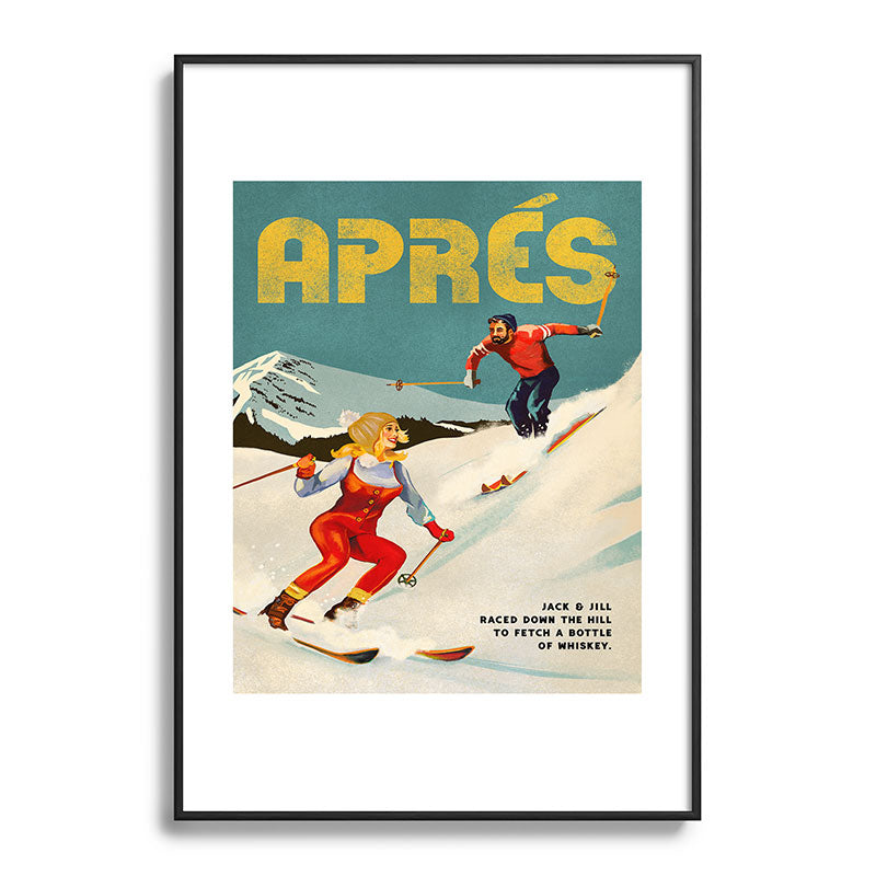 "Apres" Retro Pinup Ski Art Framed Art Print