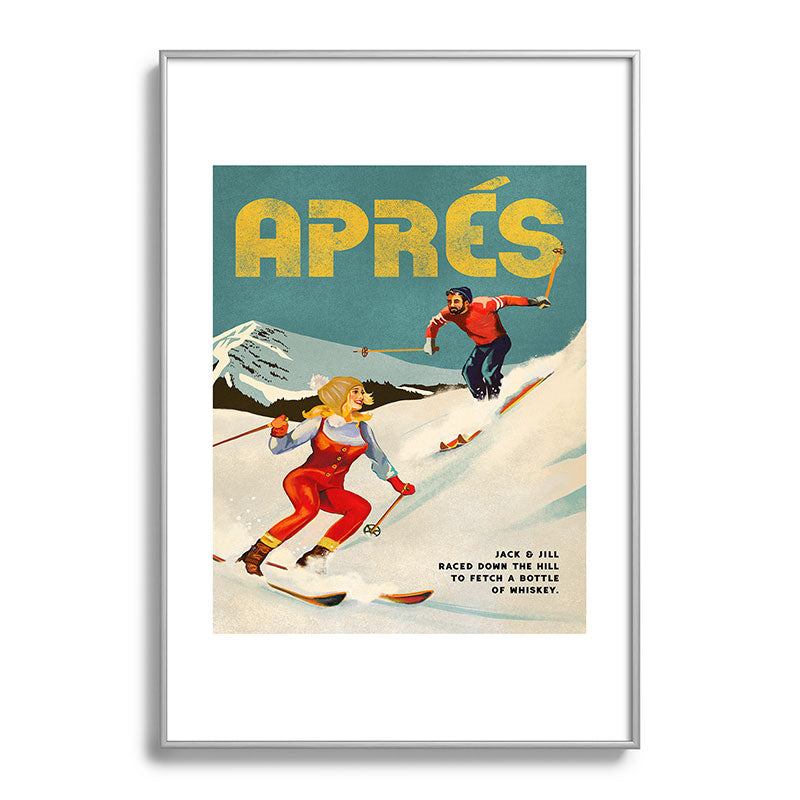 "Apres" Retro Pinup Ski Art Framed Art Print