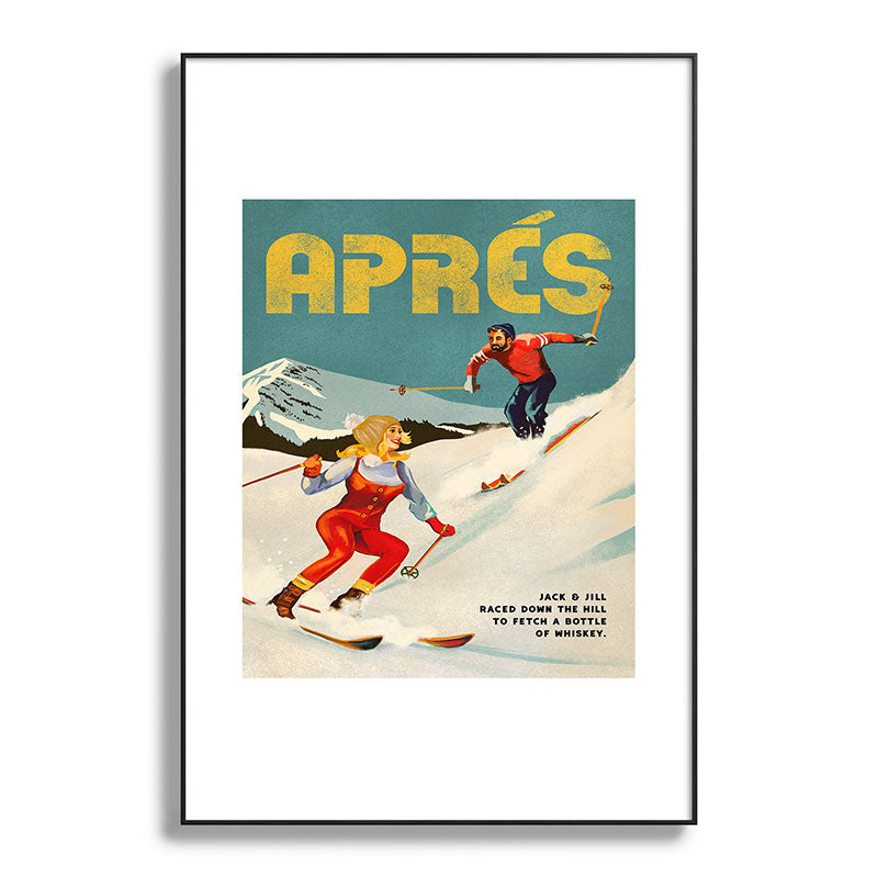 "Apres" Retro Pinup Ski Art Framed Art Print