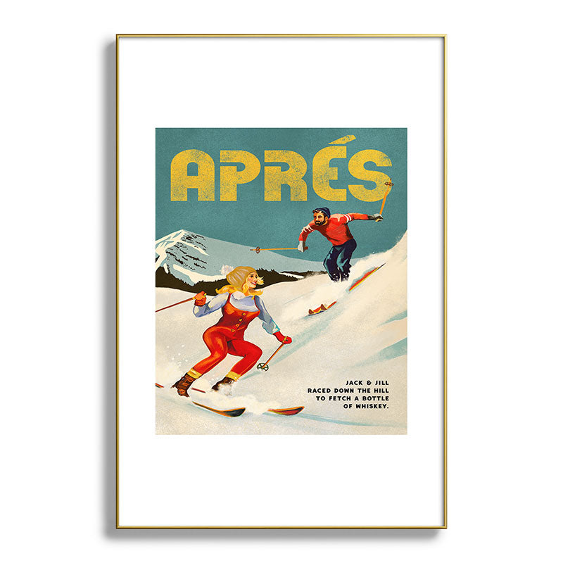 "Apres" Retro Pinup Ski Art Framed Art Print