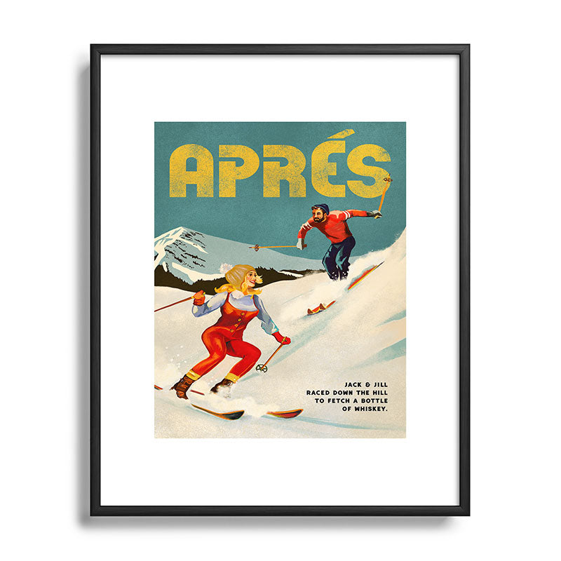 "Apres" Retro Pinup Ski Art Framed Art Print