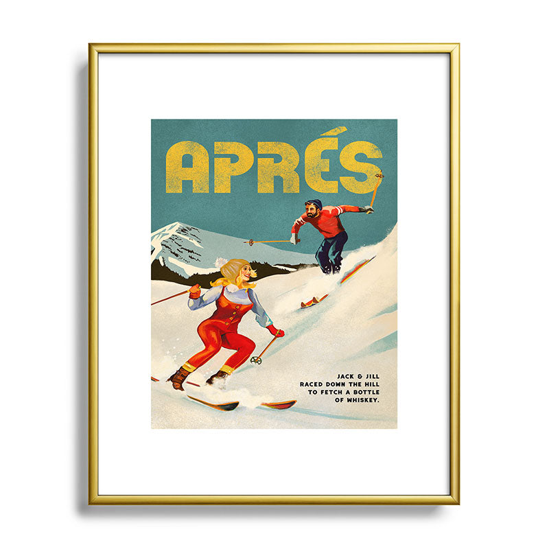 "Apres" Retro Pinup Ski Art Framed Art Print